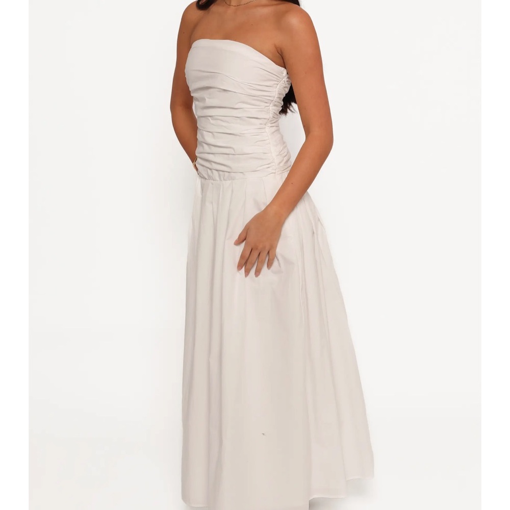 Petal and Pup White Drop Waist Midi Dress
